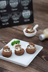 homemade cocoa cookie choux cream