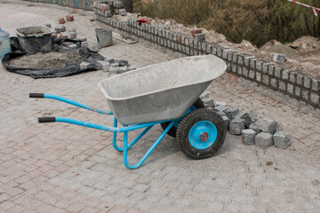trolley on wheels at a construction site