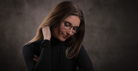 Young pretty woman in her mid 20s - portrait shot - studio photography