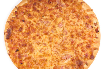 Pizza on a white plate. Fast food. A dish of Italian cuisine