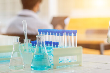 team Doctors wear coronavirus protective clothing and rubber gloves to inspect the COVID-19 coronavirus and research the coronavirus vaccine to stop the epidemic.