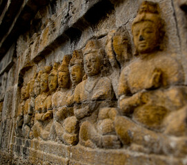 view of Borobudur temple in Java, Indonesia