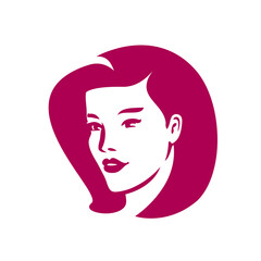 Face woman logo. Beauty salon, spa, fashion symbol vector illustration
