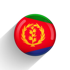 Glass light ball with flag of Eritrea. Round sphere, template icon. Eritrean national symbol. Glossy realistic ball, 3D abstract vector illustration highlighted on a white background. Big bubble