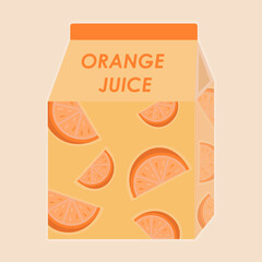 Carton of orange juice with oranges print