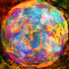 Obraz na płótnie Canvas abstract watercolor earth in space