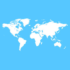 Fototapeta na wymiar World map, global flat view, earth lands image