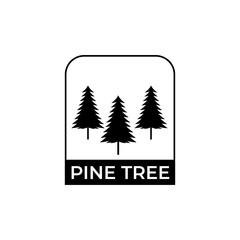Pine tree logo vintage badge vector illustration design
