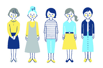 女性５人　全身