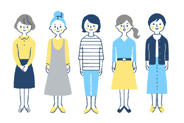 女性５人　全身