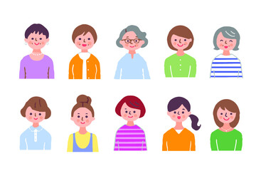 女性10人　上半身　セット