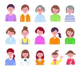 いろいろな世代の女性　上半身