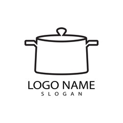 Saucepan Icon Logo Vector template and Symbol