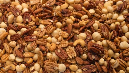 Mix of nuts as a background.