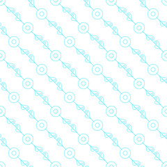 Abstract Seamless Pattern Blue Doodle Geometric Figures Background Vector