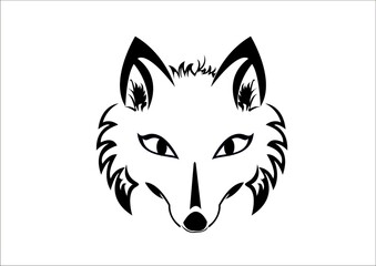 illustration of fox head icon logo