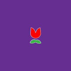 Rose flat icon. Simple style rose plant poster background symbol. Logo design element. T-shirt printing. Vector for sticker.