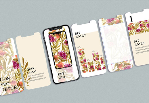 Social Media Watercolor Layouts - Peach