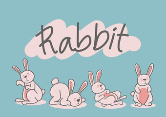 Rabbit drawing as vector, can be applied to various designs.