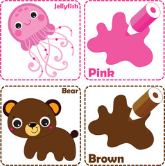 Purple and brown cards for kids