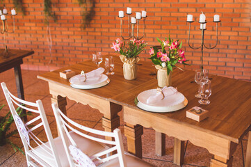 decorated table for wedding party 