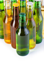 beer bottles close up