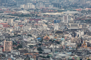 Aerial view of Bangkok from the MahaNakhon building. Saw the old town and the palace far away