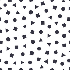 Seamless pattern of beautifully black and white geometrick shapes. Best for polka dot fabric, wallpaper, gift wraps