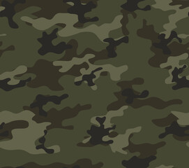 Vector khaki woodland camouflage modern pattern, trendy texture for printing. Ornament