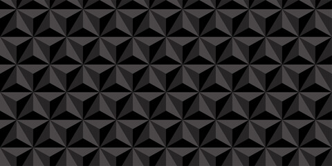 3D Triangle shapes background. Seamless pattern.Vector. 立体三角パターン