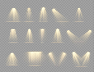 Spotlight projector, light effect with yellow rays