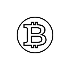 Bitcoin line art icon, Bitcoin Cryptocurrency logo icon vector template isolated in white background