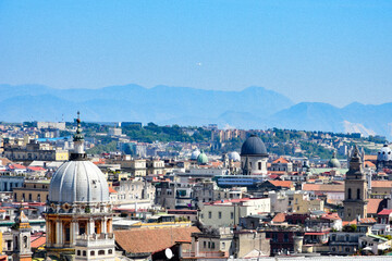 Fototapeta na wymiar Panoramic view of the city of Naples in Italy.