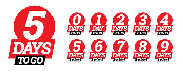 Countdown left days banner. count time sale.