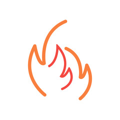 Red fire flames for warning symbols, such logo.