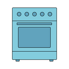 Electric stove, gas stove, oven icon. For cooking food. Vector illustration in flat line style on a white isolated background.