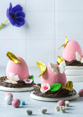 easter cakes in the form of eggs