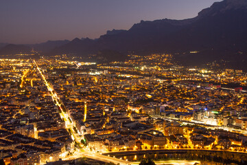 The Panoramic view over the city of Grenoble, France!