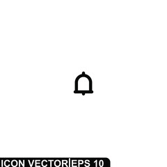 Simple Icon Bell Vector Illustration Design. Outline Style, Black Solid Color.