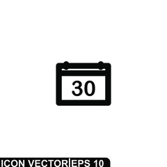 Simple Icon Calender Vector Illustration Design. Outline Style, Black Solid Color.
