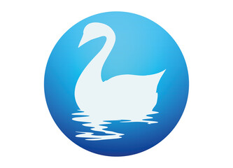 Schwan Silhouette spiegelt sich auf dem Wasser