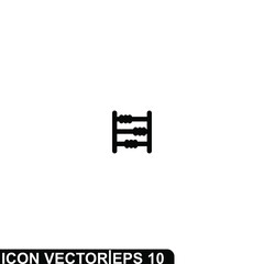 Simple Icon Abacus Vector Illustration Design. Outline Style, Black Solid Color.
