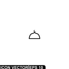 Simple Icon Mosque Vector Illustration Design. Outline Style, Black Solid Color.