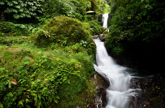 Small waterfall of Gitgit in singaraja regency of Bali