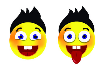 set of cartoon smileys with emotions