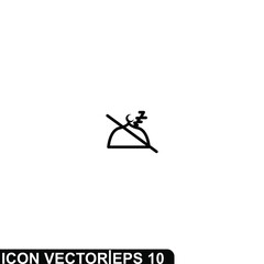 Simple Icon dont sleep in mosque Vector Illustration Design. Outline Style, Black Solid Color.