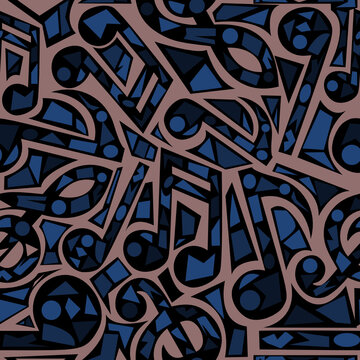 Music Notes Seamless Pattern Grey