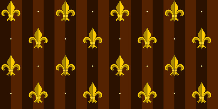 Fleur de Lys Seamless Pattern Dark Brown