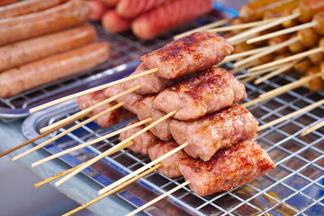 Grilled squid skewers (Thailand street food)