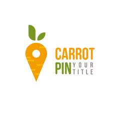 carrot pin logo icon design vector, market logo design